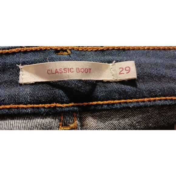 Womens Levi's Classic Mid-rise Boot Cut stretch Jeans 29Wx33L Dark Blue Wash - Picture 7 of 9